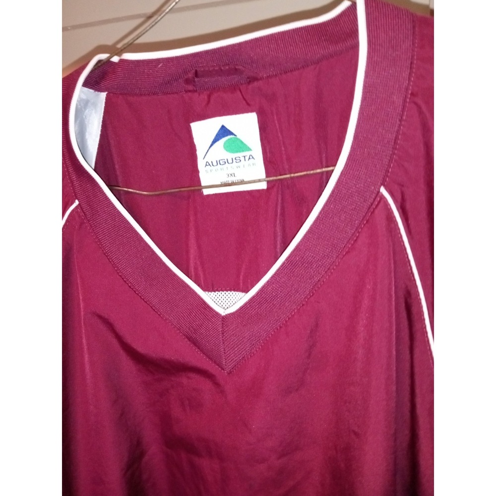 Augusta Sports Wear Pullover Windbreak Pockets Fishing Shirt Vinyl Burgundy 3XL - Picture 2 of 14